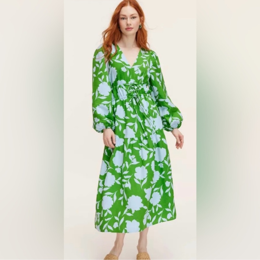 kate spade Green and White Floral Long Sleeve Dress
